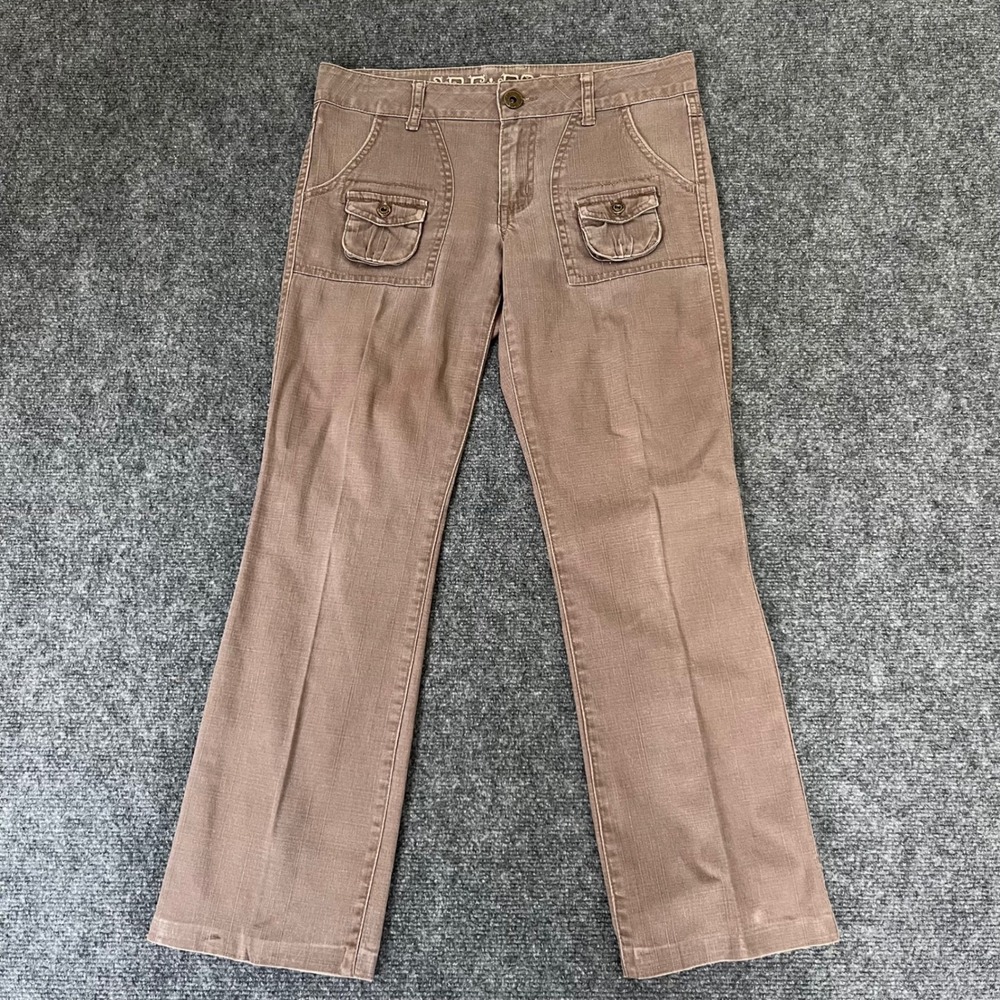 Be Bop Taupe Brown Flare Leg Cargo Pants Y2K Utility Size 5
